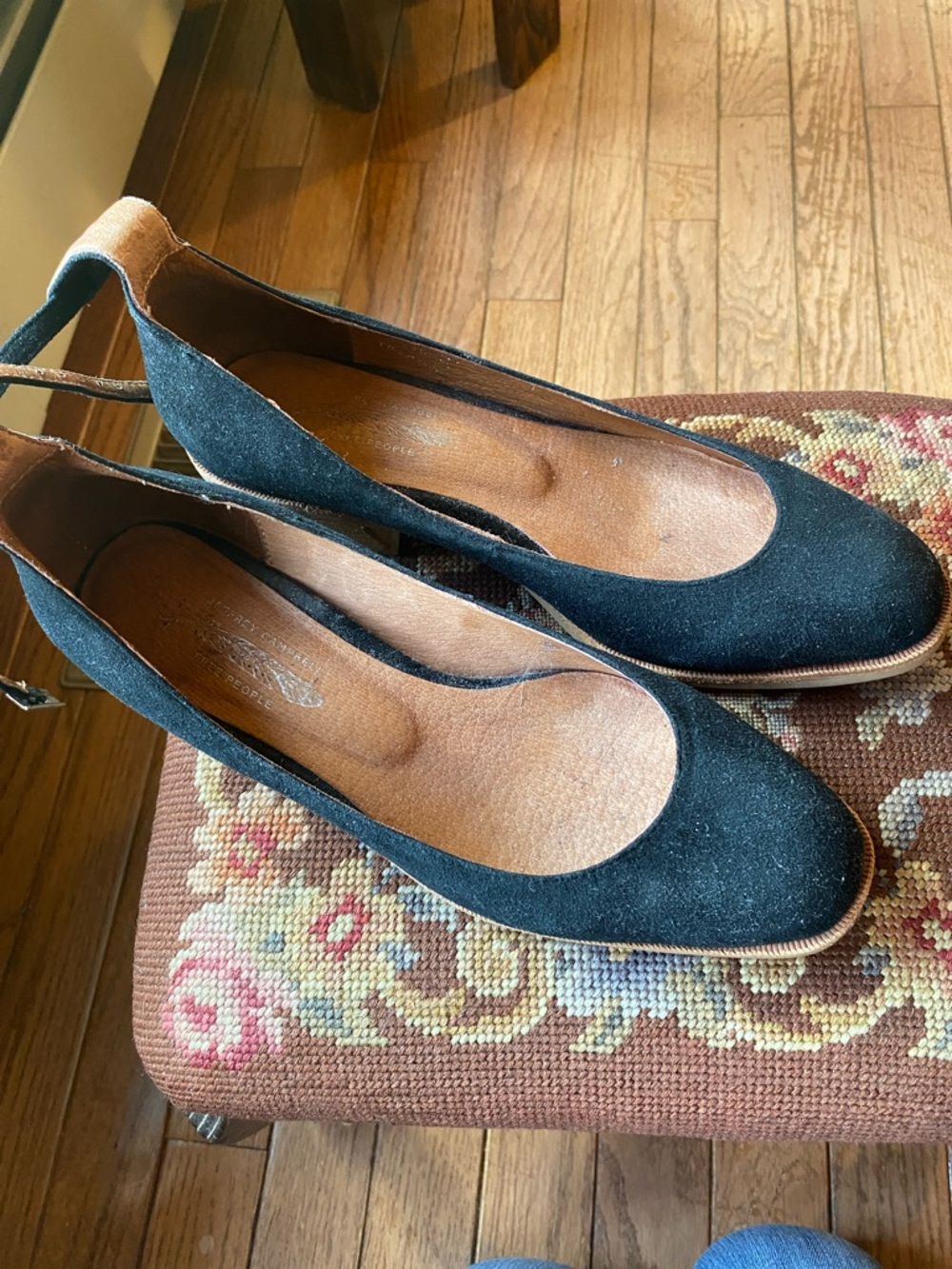 Jeffrey Campbell Free People Black Suede Ankle buckle strap Shoes
